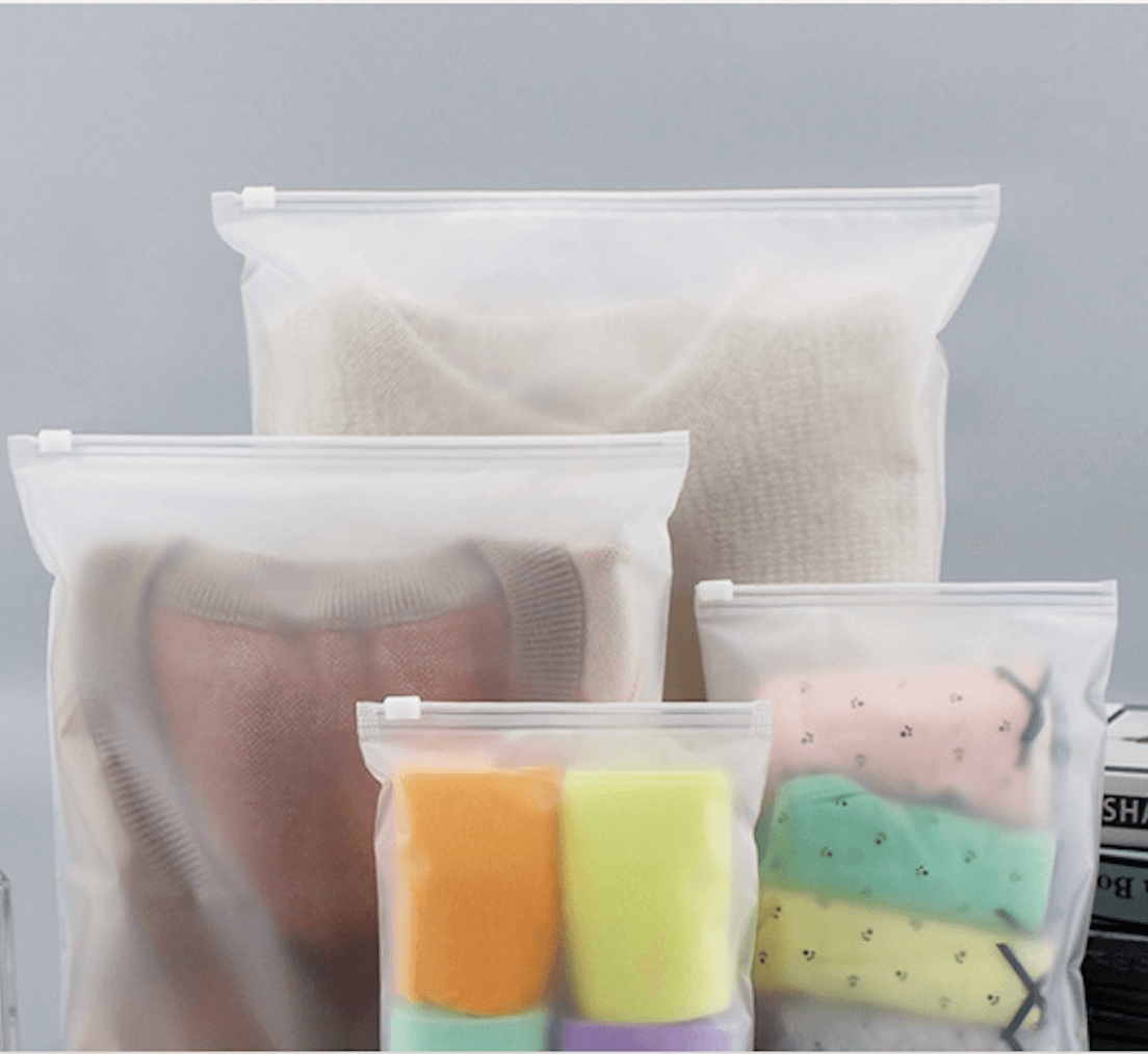 Clear resealable zipper bags