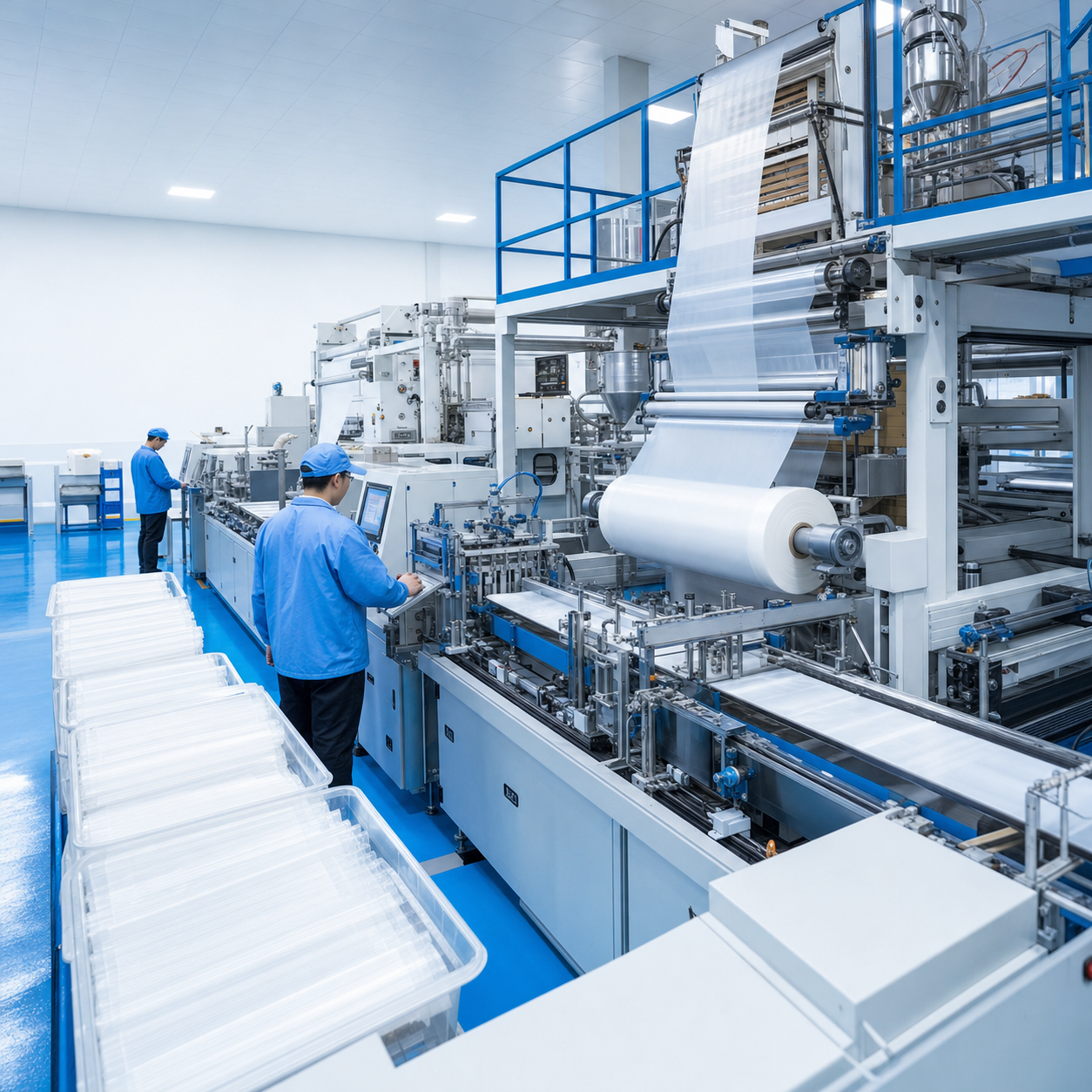 Flexible packaging production line used for supplier verification